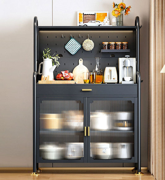 Kitchen Pantry Storage Cabinet With Pegboard Wall