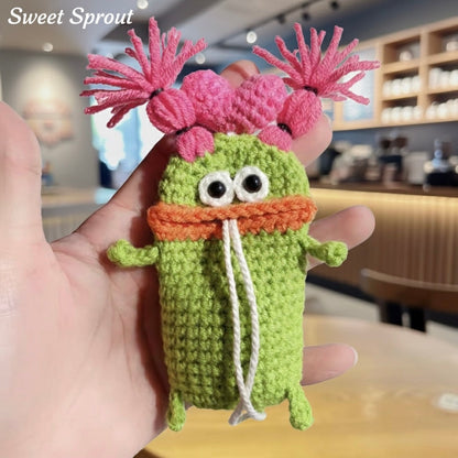 Knitted car key cover
