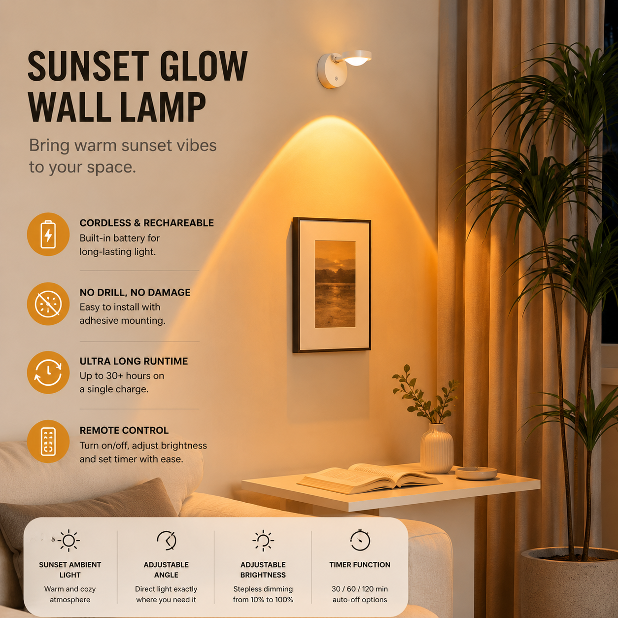 Magnetic Rechargeable Sunset Wall Lamp
