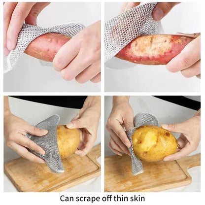 Wire Cleaning Cloths Kitchen Dishcloths Non -stick Oil Iron Dishrag - N07