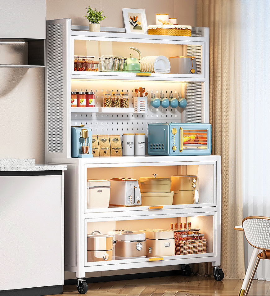 Kitchen Metal Pantry Storage Cabinet