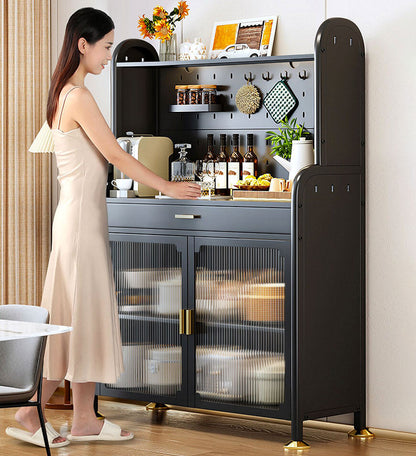 Kitchen Pantry Storage Cabinet With Pegboard Wall