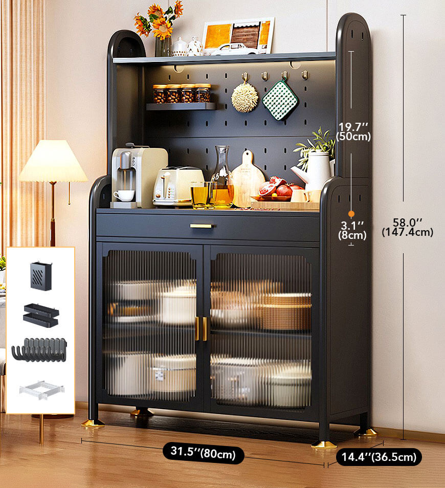 Kitchen Pantry Storage Cabinet With Pegboard Wall