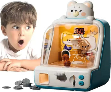 Mini Basketball Arcade Game Toy for Kids | Cute Rabbit Shooting Design with LED Score Display & Sound | Indoor Sports Shooting Game | Fun Educational Toy for Toddlers Boys & Girls Age 3+ (Blue)