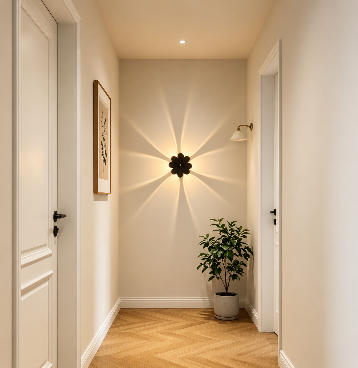 Cordless Motion Sensor Flower Wall Light