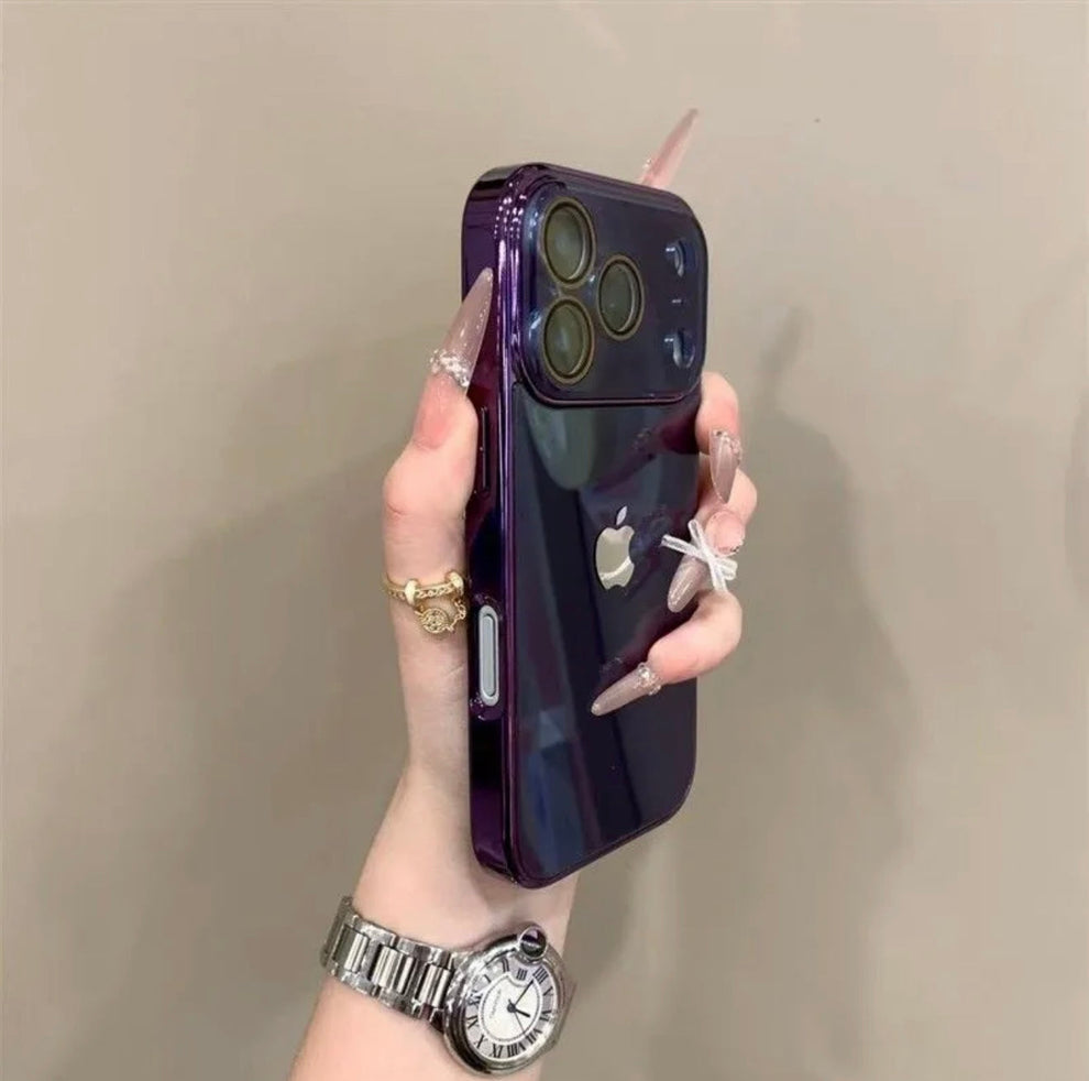 Premium INS Electroplated Glass Case with Camera Guard
