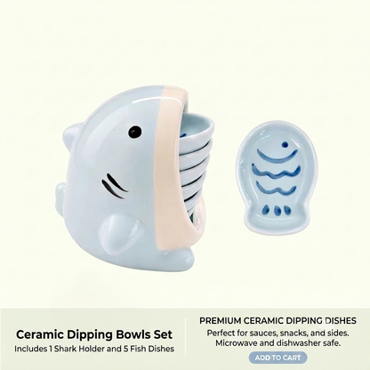 Cute Shark Ceramic Dipping Sauce Dish