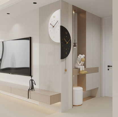 2026 Light Luxury Smart Voice-Control Modern Silent Double-Sided Corner Wall Clock for Living Room (Trendy Home Decor)