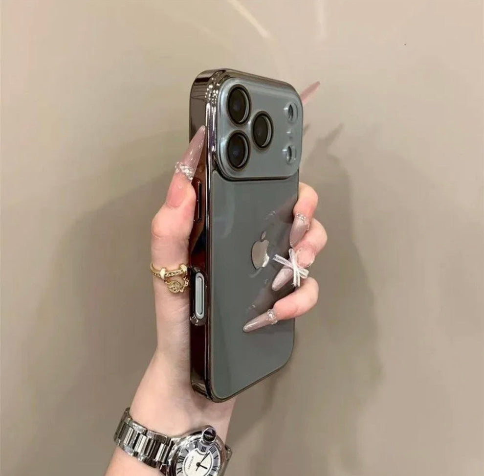 Premium INS Electroplated Glass Case with Camera Guard
