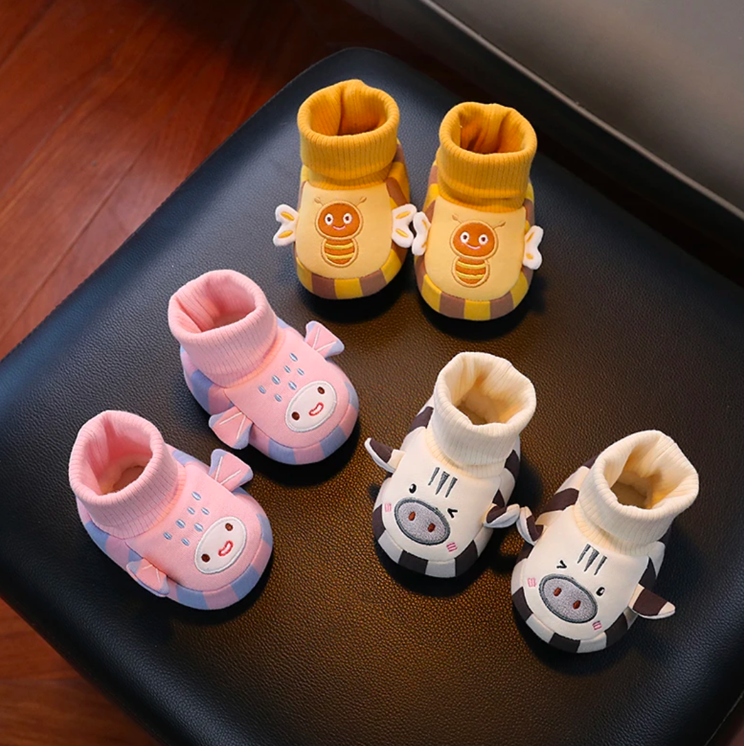 Warm Fleece-Lined Baby Sock Shoes – Anti-Slip First Walkers