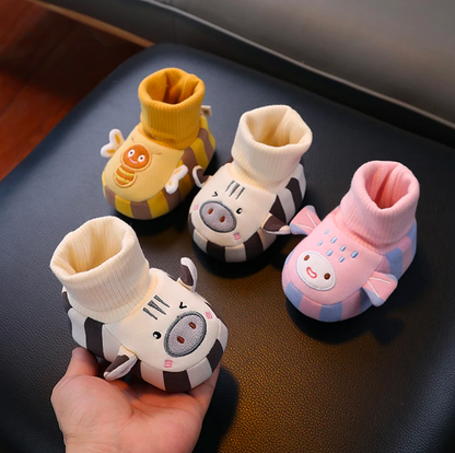 Warm Fleece-Lined Baby Sock Shoes – Anti-Slip First Walkers