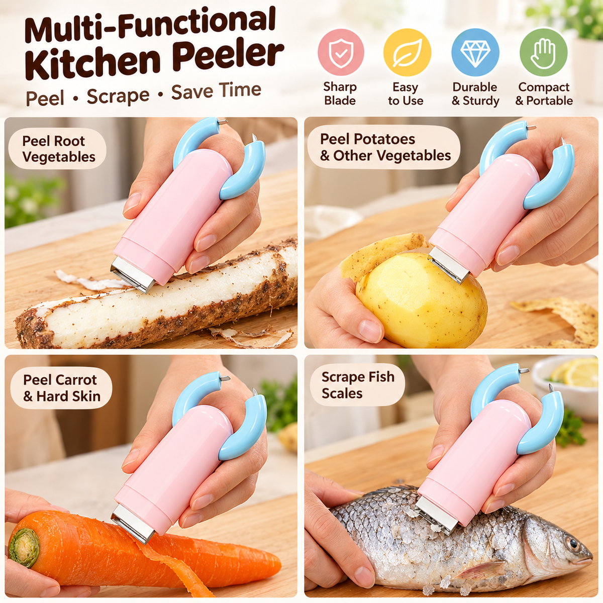 2-in-1 Garlic & Vegetable Peeler