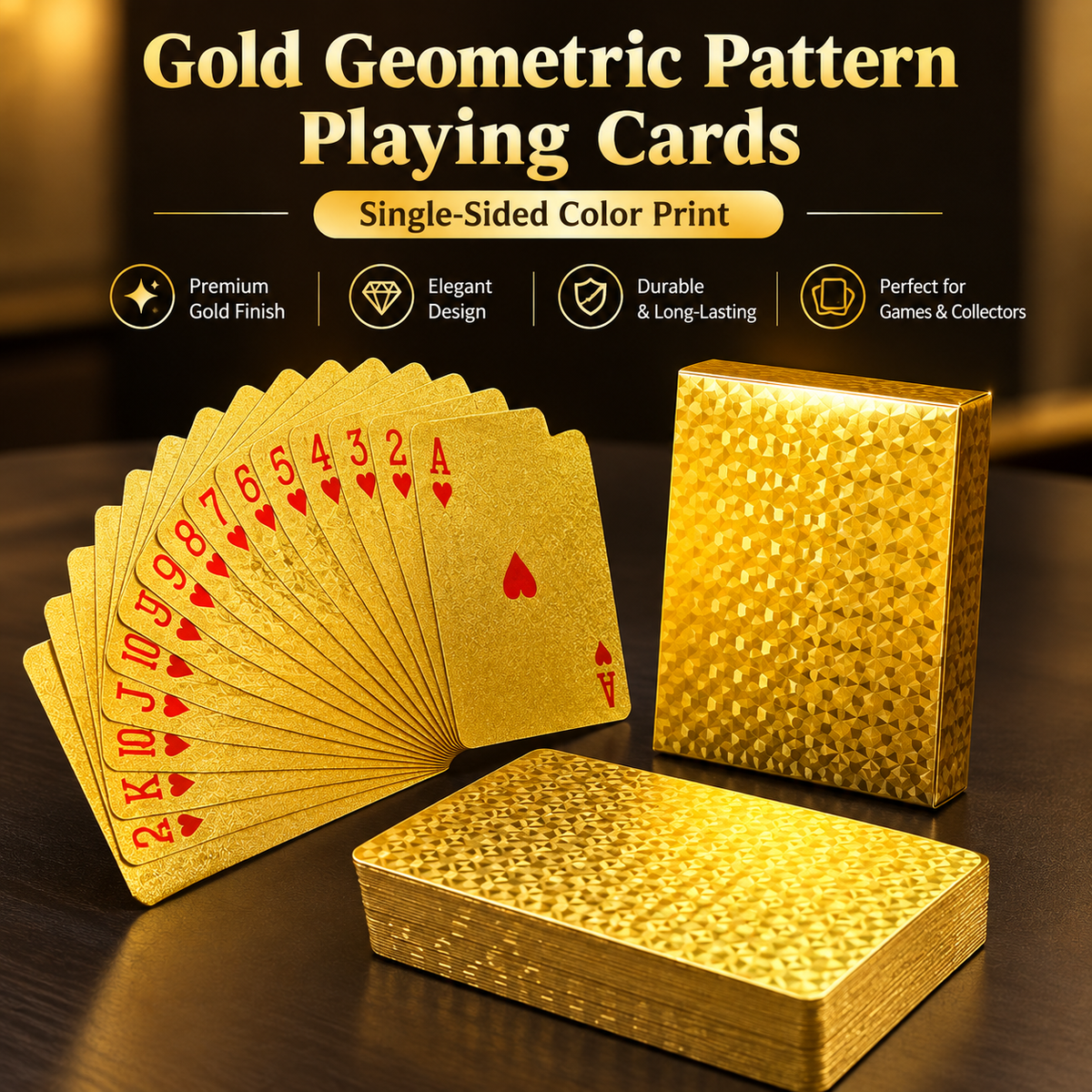Waterproof Gold Plastic Playing Cards – Luxury Edition
