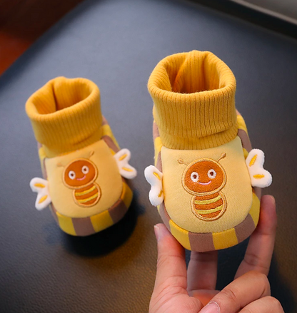 Warm Fleece-Lined Baby Sock Shoes – Anti-Slip First Walkers