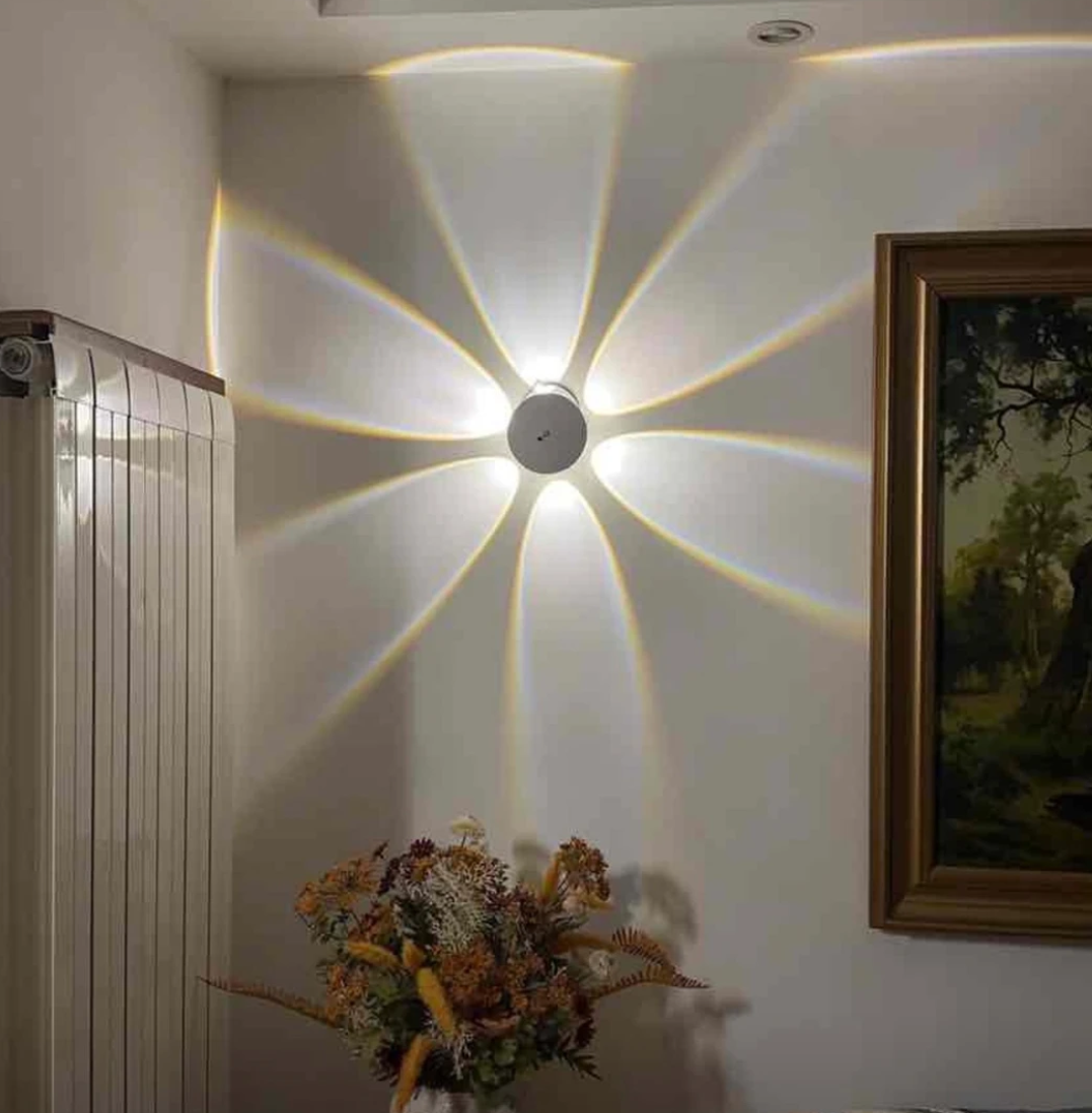 Motion Sensor Flower Wall Light Rechargeable LED Night Lamp