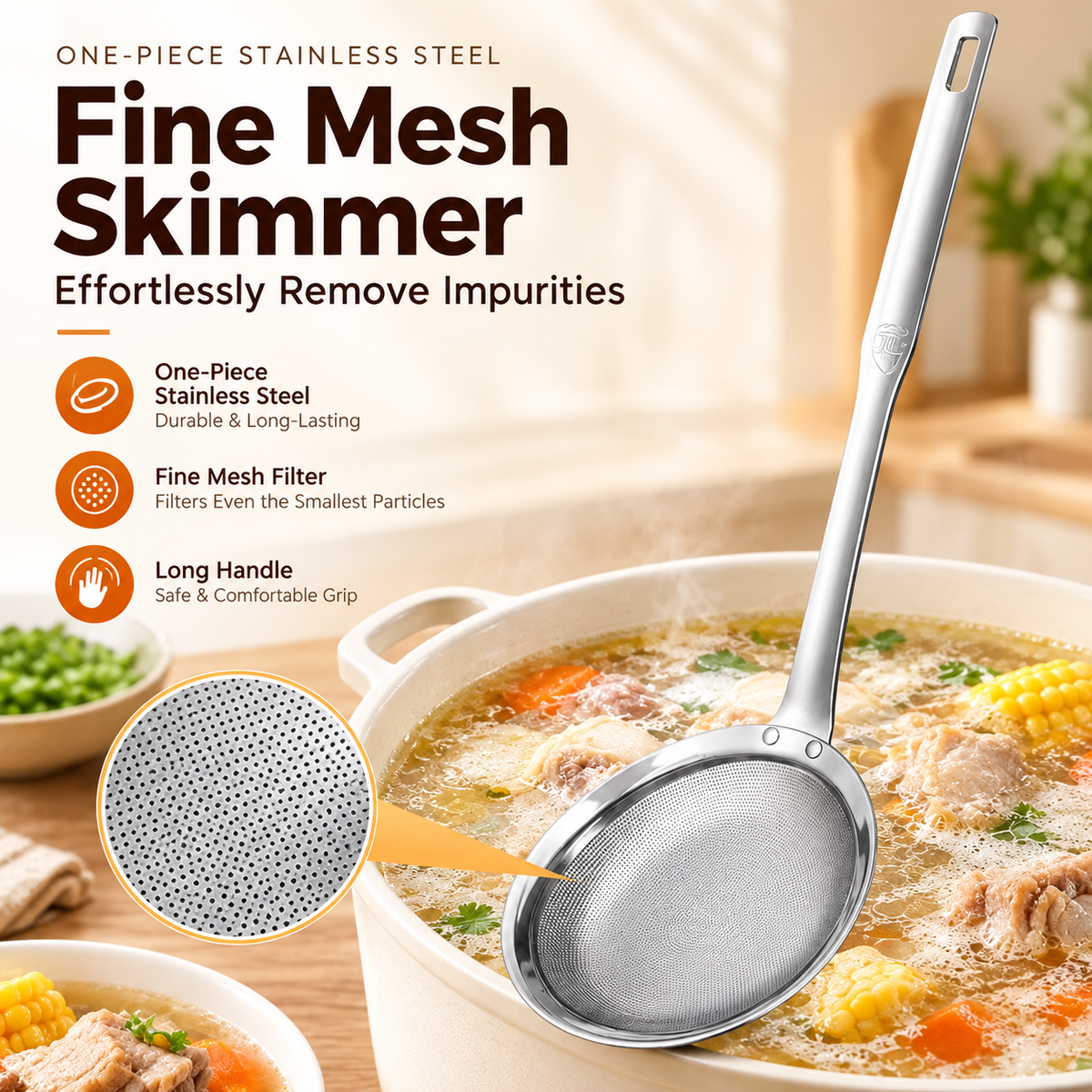 Stainless Steel Fine Mesh Skimmer