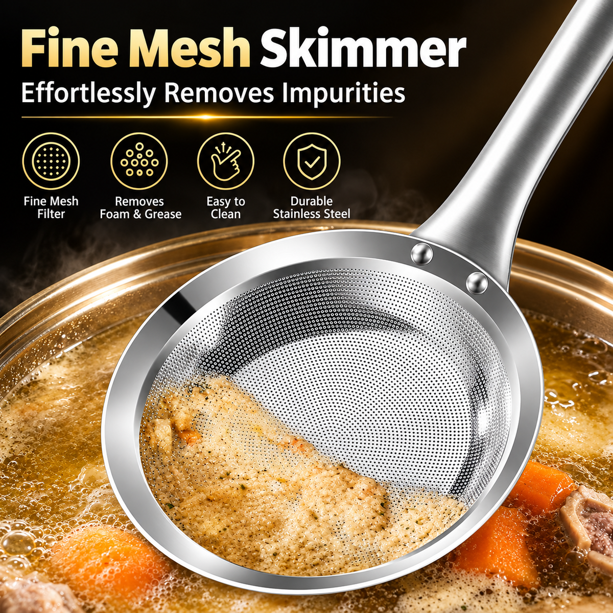 Stainless Steel Fine Mesh Skimmer