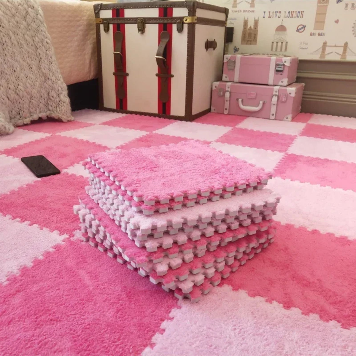 20 Pieces Plush Puzzle Foam Floor Mat